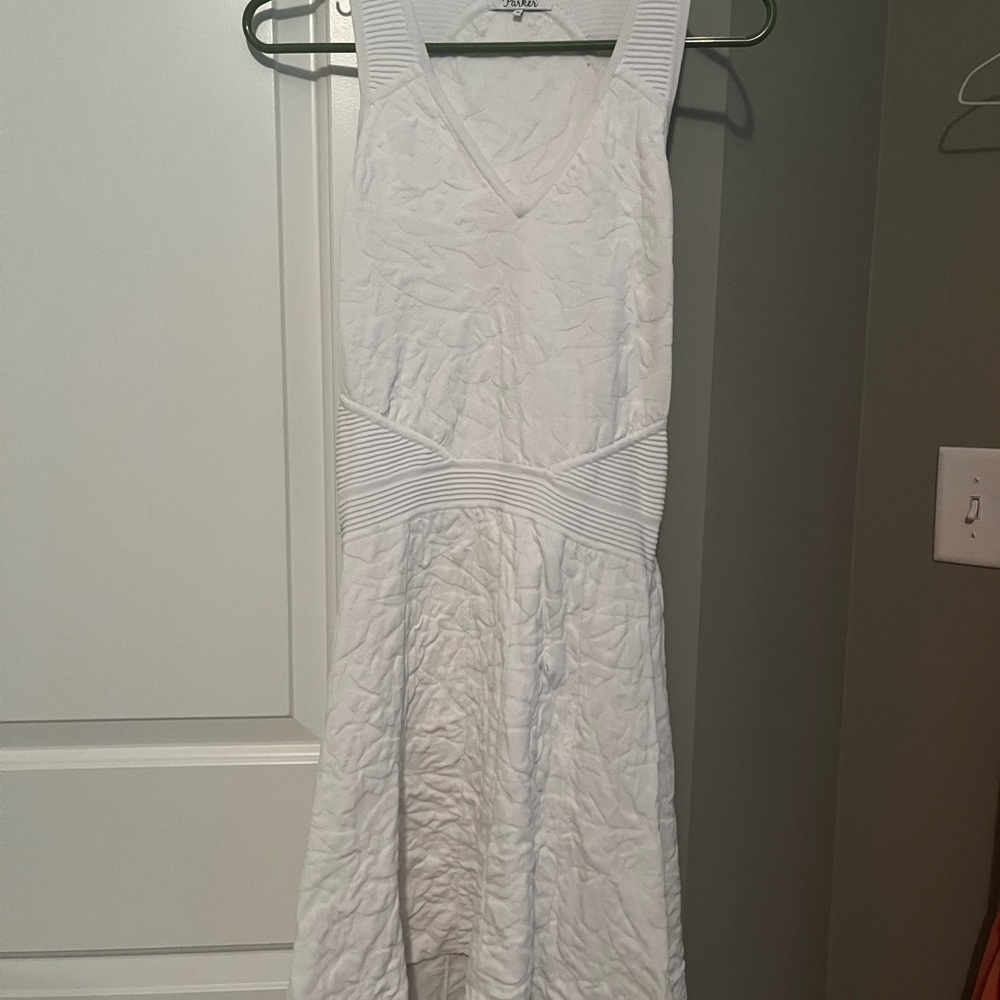 Parker White Textured Dress